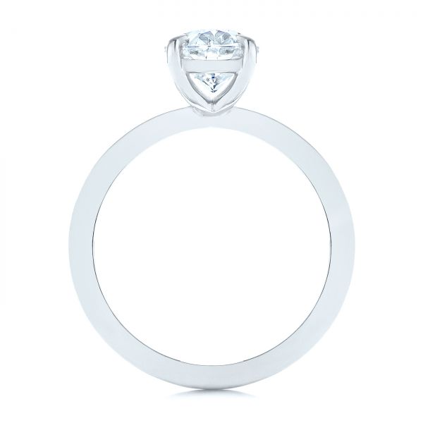 Platinum Platinum Custom Solitaire Oval Diamond Engagement Ring - Front View - 105358