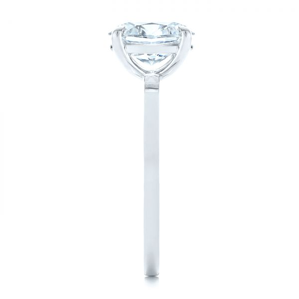 Platinum Platinum Custom Solitaire Oval Diamond Engagement Ring - Side View - 105358