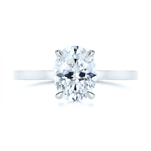  Platinum Platinum Custom Solitaire Oval Diamond Engagement Ring - Top View -  105358