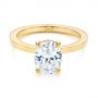 18k Yellow Gold 18k Yellow Gold Custom Solitaire Oval Diamond Engagement Ring - Flat View -  105358 - Thumbnail