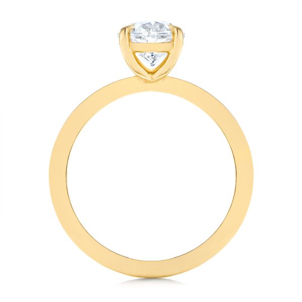 18k Yellow Gold 18k Yellow Gold Custom Solitaire Oval Diamond Engagement Ring - Front View -  105358