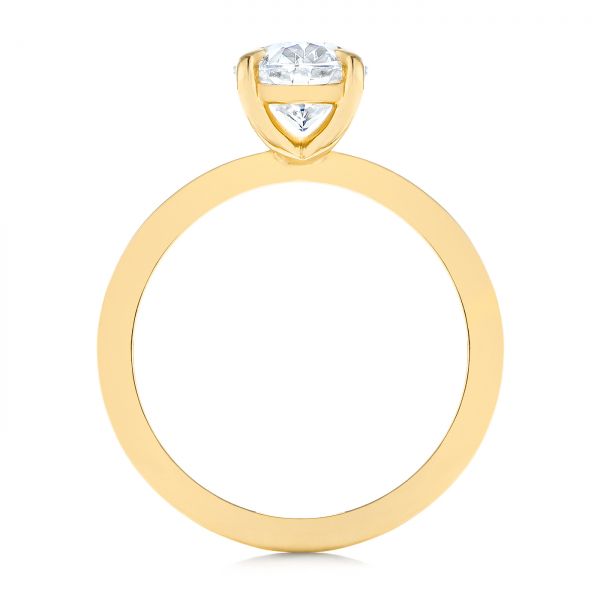 14k Yellow Gold 14k Yellow Gold Custom Solitaire Oval Diamond Engagement Ring - Front View - 105358