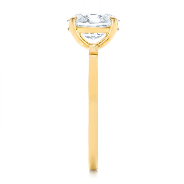 14k Yellow Gold 14k Yellow Gold Custom Solitaire Oval Diamond Engagement Ring - Side View - 105358