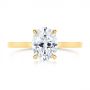 18k Yellow Gold 18k Yellow Gold Custom Solitaire Oval Diamond Engagement Ring - Top View -  105358 - Thumbnail