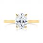 14k Yellow Gold 14k Yellow Gold Custom Solitaire Oval Diamond Engagement Ring - Top View -  105358 - Thumbnail