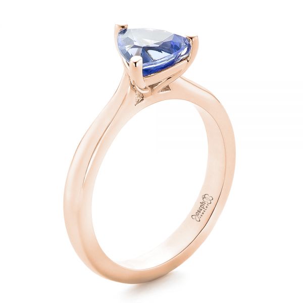 14k Rose Gold 14k Rose Gold Custom Solitaire Purple Sapphire Engagement Ring - Three-Quarter View - 102401