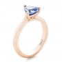 18k Rose Gold 18k Rose Gold Custom Solitaire Purple Sapphire Engagement Ring - Three-Quarter View -  102401 - Thumbnail