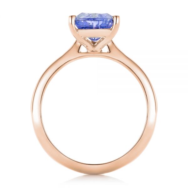 14k Rose Gold 14k Rose Gold Custom Solitaire Purple Sapphire Engagement Ring - Front View - 102401