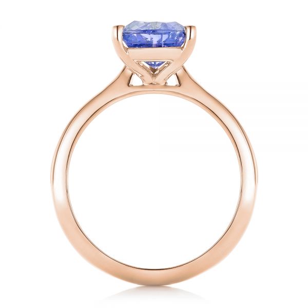 14k Rose Gold 14k Rose Gold Custom Solitaire Purple Sapphire Engagement Ring - Front View -  102401