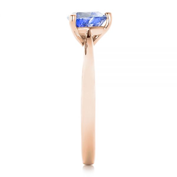 14k Rose Gold 14k Rose Gold Custom Solitaire Purple Sapphire Engagement Ring - Side View - 102401