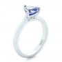 18k White Gold 18k White Gold Custom Solitaire Purple Sapphire Engagement Ring - Three-Quarter View -  102401 - Thumbnail