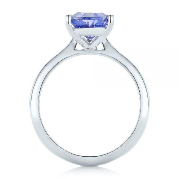  Platinum Platinum Custom Solitaire Purple Sapphire Engagement Ring - Front View -  102401