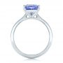 14k White Gold Custom Solitaire Purple Sapphire Engagement Ring - Front View -  102401 - Thumbnail