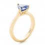 18k Yellow Gold 18k Yellow Gold Custom Solitaire Purple Sapphire Engagement Ring - Three-Quarter View -  102401 - Thumbnail