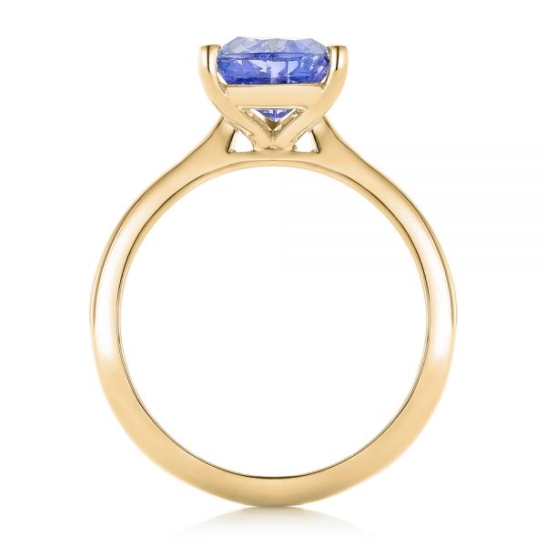 18k Yellow Gold 18k Yellow Gold Custom Solitaire Purple Sapphire Engagement Ring - Front View -  102401