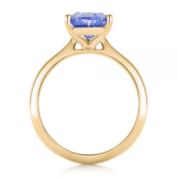 14k Yellow Gold 14k Yellow Gold Custom Solitaire Purple Sapphire Engagement Ring - Front View - 102401