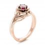 18k Rose Gold 18k Rose Gold Custom Solitaire Ruby Engagement Ring - Three-Quarter View -  102160 - Thumbnail