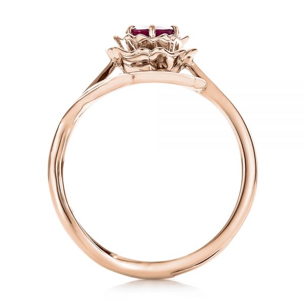 14k Rose Gold 14k Rose Gold Custom Solitaire Ruby Engagement Ring - Front View - 102160