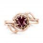 14k Rose Gold 14k Rose Gold Custom Solitaire Ruby Engagement Ring - Top View -  102160 - Thumbnail