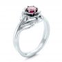 14k White Gold Custom Solitaire Ruby Engagement Ring - Three-Quarter View -  102160 - Thumbnail