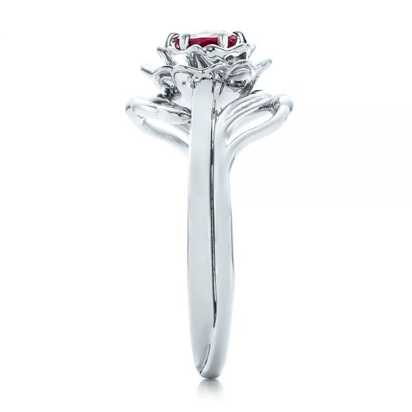  Platinum Platinum Custom Solitaire Ruby Engagement Ring - Side View -  102160