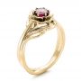 18k Yellow Gold 18k Yellow Gold Custom Solitaire Ruby Engagement Ring - Three-Quarter View -  102160 - Thumbnail