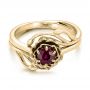 14k Yellow Gold 14k Yellow Gold Custom Solitaire Ruby Engagement Ring - Flat View -  102160 - Thumbnail