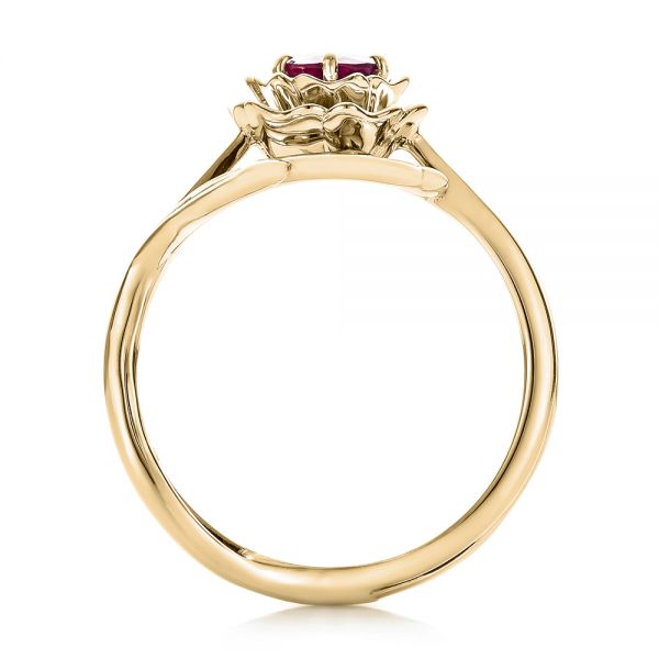 18k Yellow Gold 18k Yellow Gold Custom Solitaire Ruby Engagement Ring - Front View -  102160