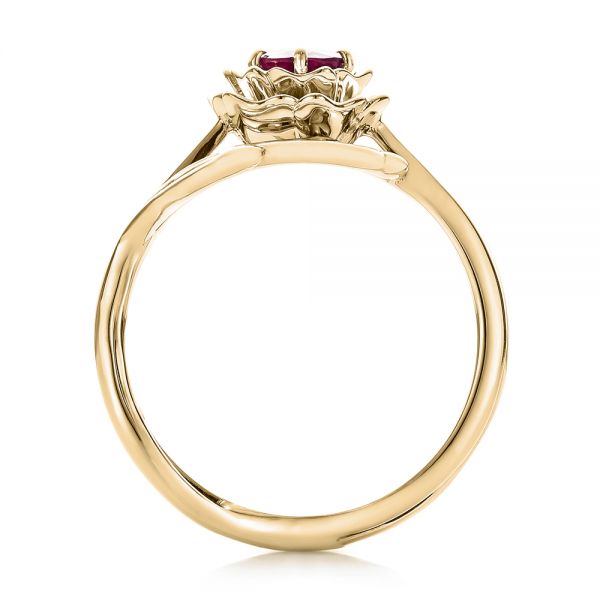 18k Yellow Gold 18k Yellow Gold Custom Solitaire Ruby Engagement Ring - Front View - 102160