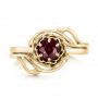 18k Yellow Gold 18k Yellow Gold Custom Solitaire Ruby Engagement Ring - Top View -  102160 - Thumbnail