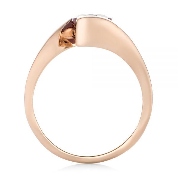 14k Rose Gold 14k Rose Gold Custom Solitaire Ruby Engagement Ring - Front View -  102347