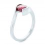 14k White Gold 14k White Gold Custom Solitaire Ruby Engagement Ring - Three-Quarter View -  102347 - Thumbnail