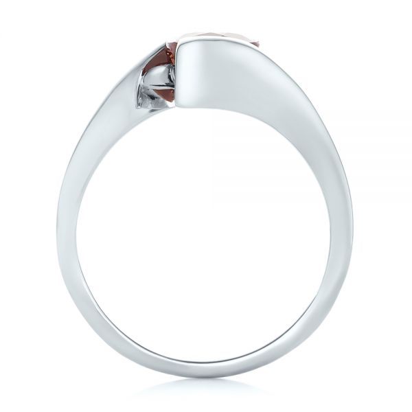 14k White Gold 14k White Gold Custom Solitaire Ruby Engagement Ring - Front View - 102347