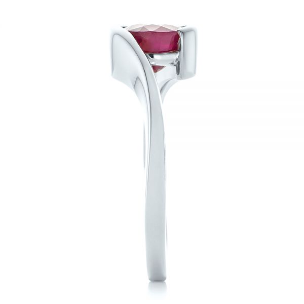 14k White Gold 14k White Gold Custom Solitaire Ruby Engagement Ring - Side View - 102347