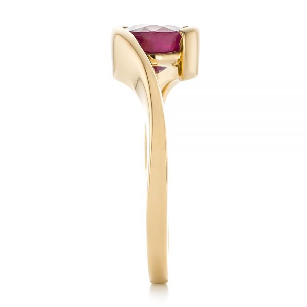 14k Yellow Gold 14k Yellow Gold Custom Solitaire Ruby Engagement Ring - Side View - 102347