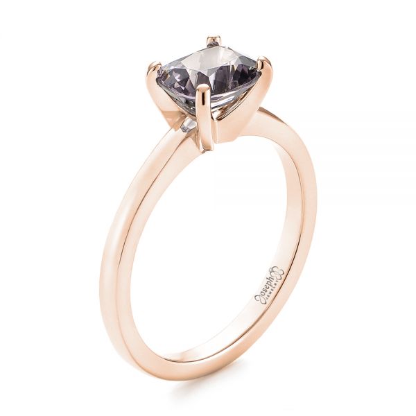 14k Rose Gold 14k Rose Gold Custom Solitaire Spinel Gemstone Engagement Ring - Three-Quarter View - 104660