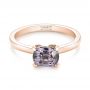18k Rose Gold 18k Rose Gold Custom Solitaire Spinel Gemstone Engagement Ring - Flat View -  104660 - Thumbnail