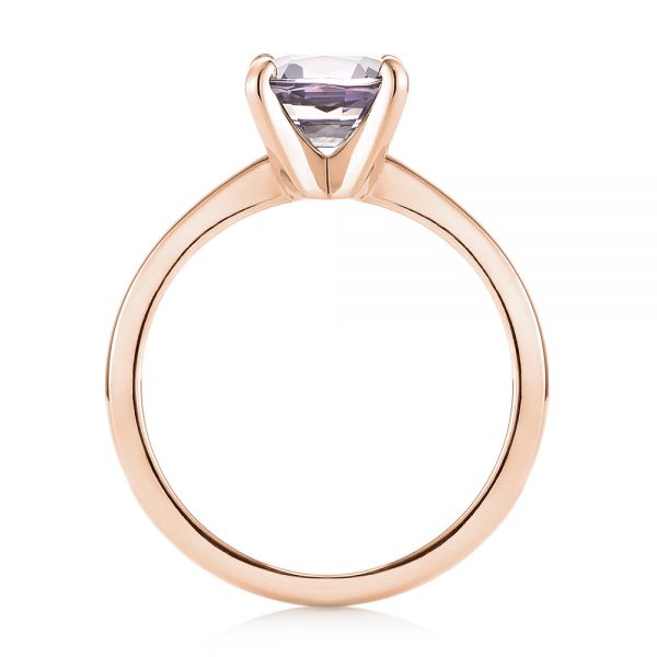 14k Rose Gold 14k Rose Gold Custom Solitaire Spinel Gemstone Engagement Ring - Front View -  104660