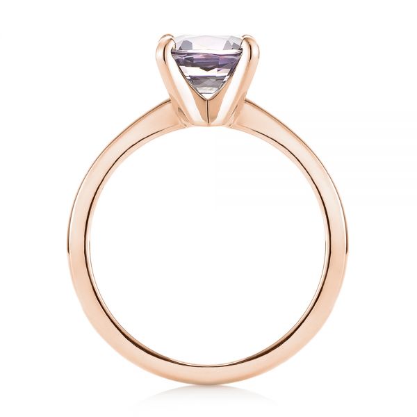 14k Rose Gold 14k Rose Gold Custom Solitaire Spinel Gemstone Engagement Ring - Front View - 104660