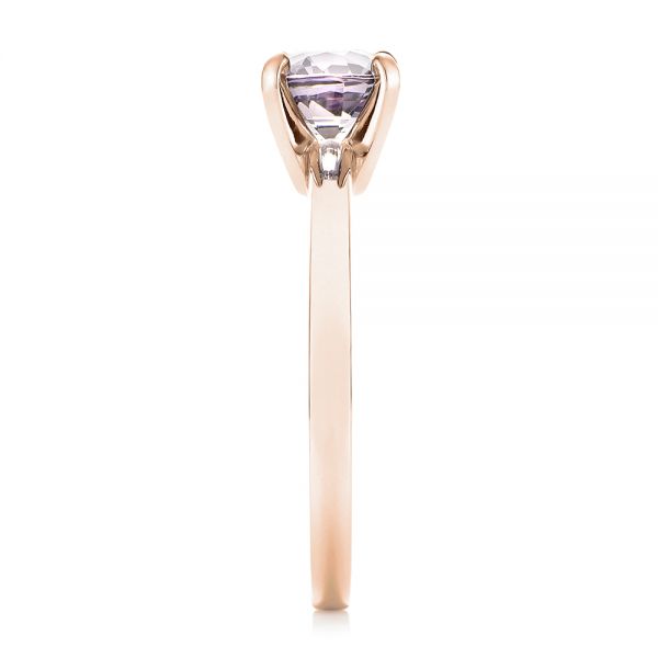 18k Rose Gold 18k Rose Gold Custom Solitaire Spinel Gemstone Engagement Ring - Side View -  104660