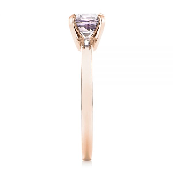14k Rose Gold 14k Rose Gold Custom Solitaire Spinel Gemstone Engagement Ring - Side View - 104660