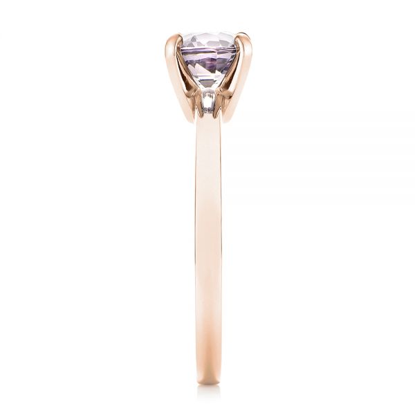 14k Rose Gold 14k Rose Gold Custom Solitaire Spinel Gemstone Engagement Ring - Side View -  104660