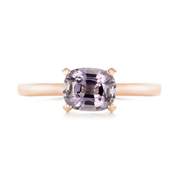 14k Rose Gold 14k Rose Gold Custom Solitaire Spinel Gemstone Engagement Ring - Top View -  104660