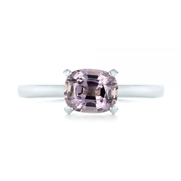 14k White Gold 14k White Gold Custom Solitaire Spinel Gemstone Engagement Ring - Top View -  104660