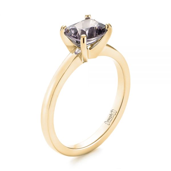 14k Yellow Gold 14k Yellow Gold Custom Solitaire Spinel Gemstone Engagement Ring - Three-Quarter View -  104660