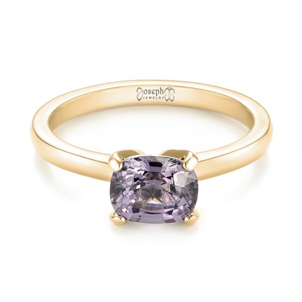 14k Yellow Gold 14k Yellow Gold Custom Solitaire Spinel Gemstone Engagement Ring - Flat View - 104660