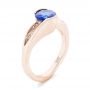 18k Rose Gold 18k Rose Gold Custom Solitaire Tanzanite Engagement Ring - Three-Quarter View -  102858 - Thumbnail