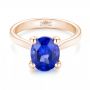 18k Rose Gold 18k Rose Gold Custom Solitaire Tanzanite Engagement Ring - Flat View -  103031 - Thumbnail