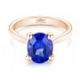 18k Rose Gold 18k Rose Gold Custom Solitaire Tanzanite Engagement Ring - Flat View -  103031 - Thumbnail