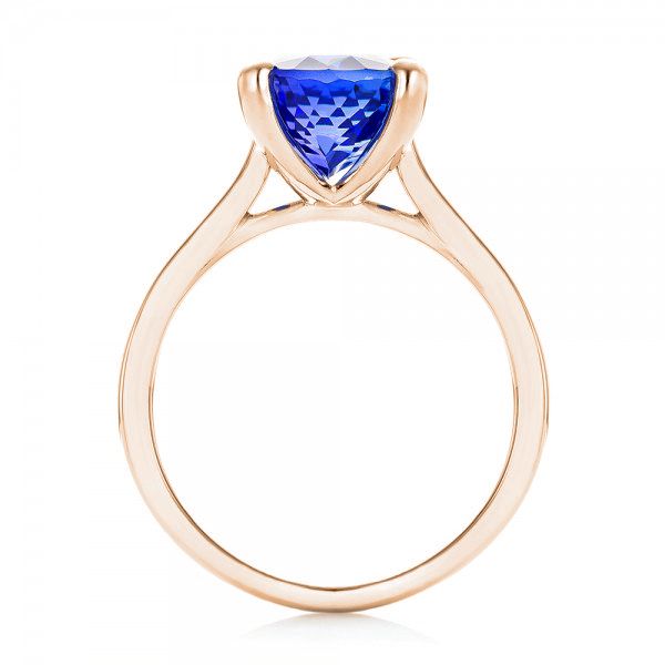 14k Rose Gold 14k Rose Gold Custom Solitaire Tanzanite Engagement Ring - Front View - 103031